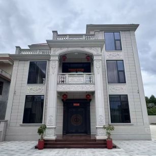 泸州 芝麻白石材别墅干挂案例展示