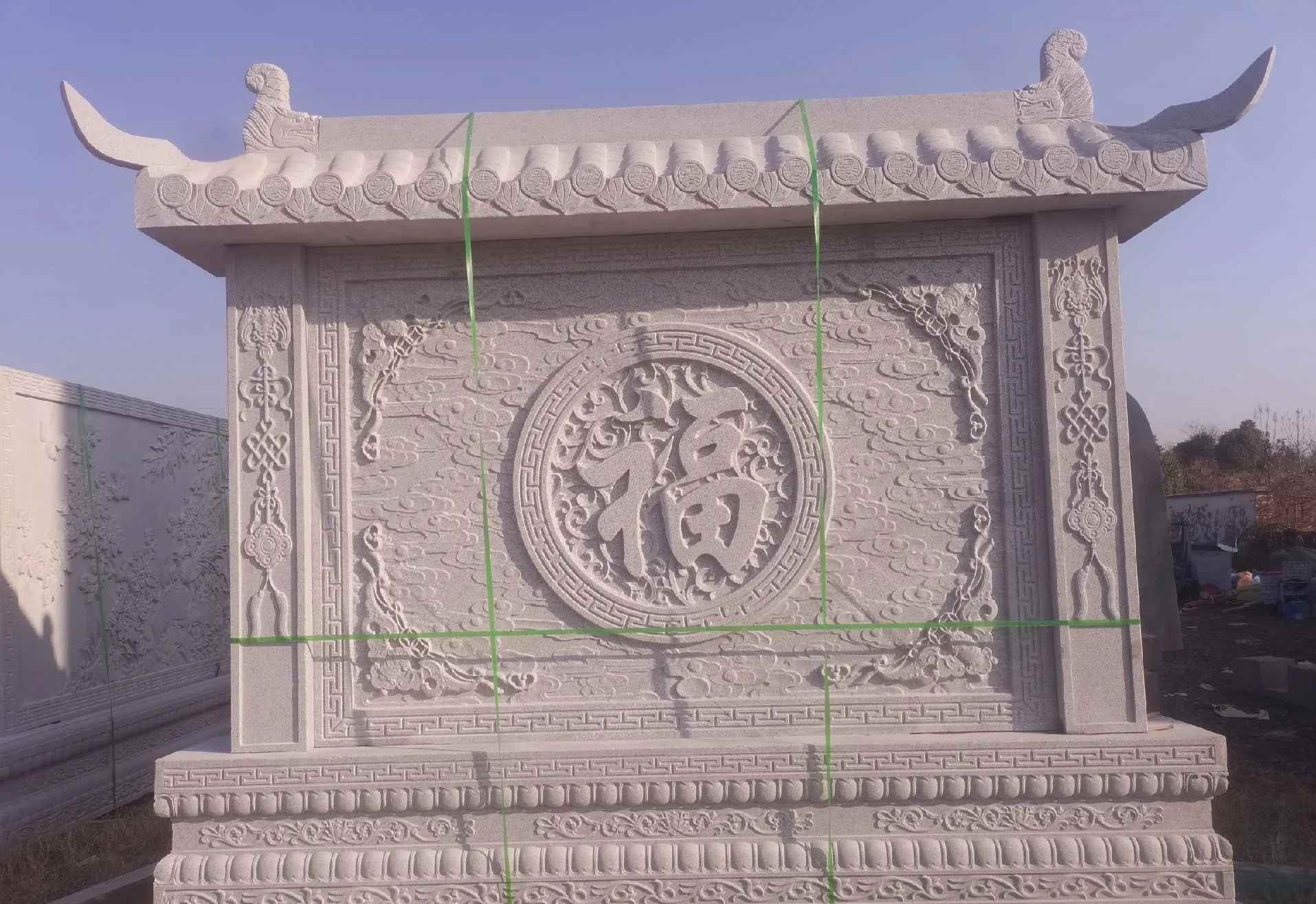 泸州 芝麻白花岗岩屏风，照壁，影壁